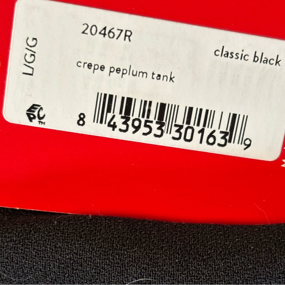 Spanx crepe black peplum tank, large. New with tags - Picture 3 of 6